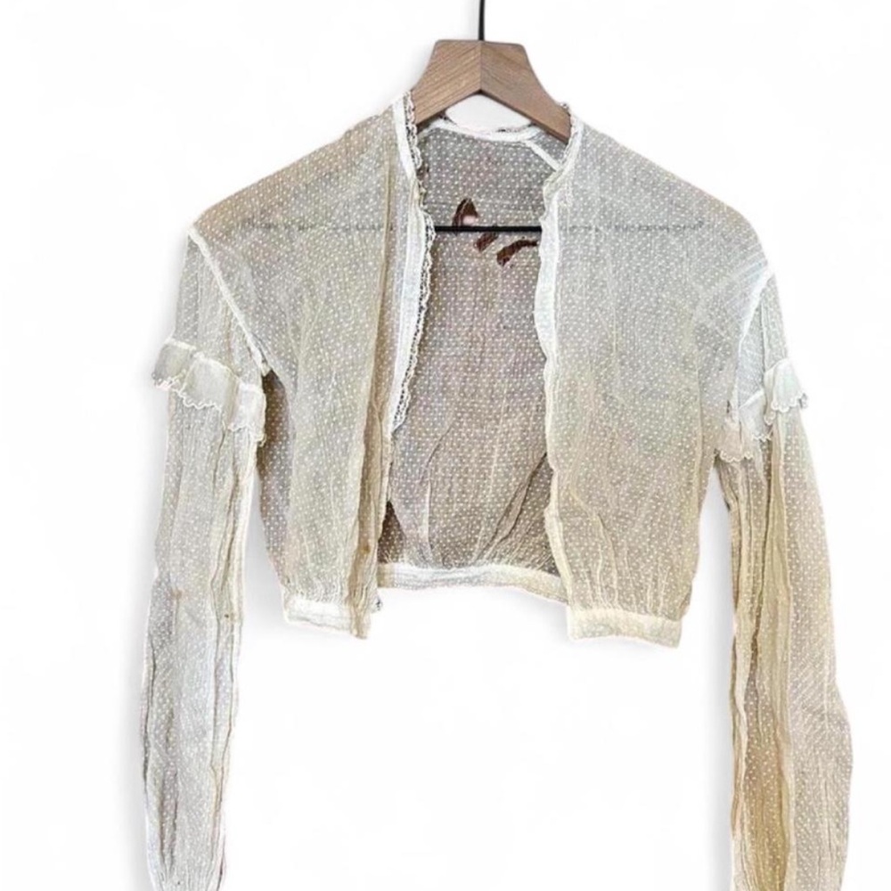 Authentic Edwardian Swiss Dot Blouse (damaged)